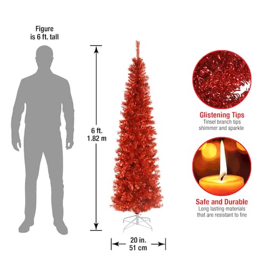 6ft. Unlit Tinsel Artificial Christmas Tree
